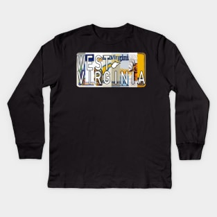 West Virginia License Plates Kids Long Sleeve T-Shirt